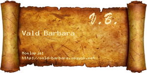 Vald Barbara névjegykártya